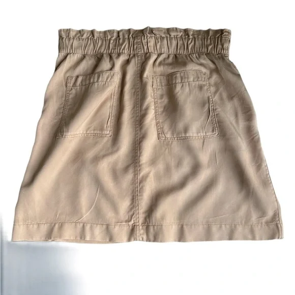 🤩 LOFT Emory Paperbag Pocket Mini Skirt Khaki Size 8 - Picture 4 of 5